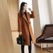 Eleganter Trenchcoat aus Wollmischung – Schmal geschnittener, zweireihiger langer Mantel für Damen (Rot/Beige/Camel/Schwarz/Rosa/Mauve, M-4XL)_voghion.com