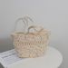Small straw woven bag for women new style hollow cotton woven bag beach bag large capacity shoulder basket bag_voghion.com
