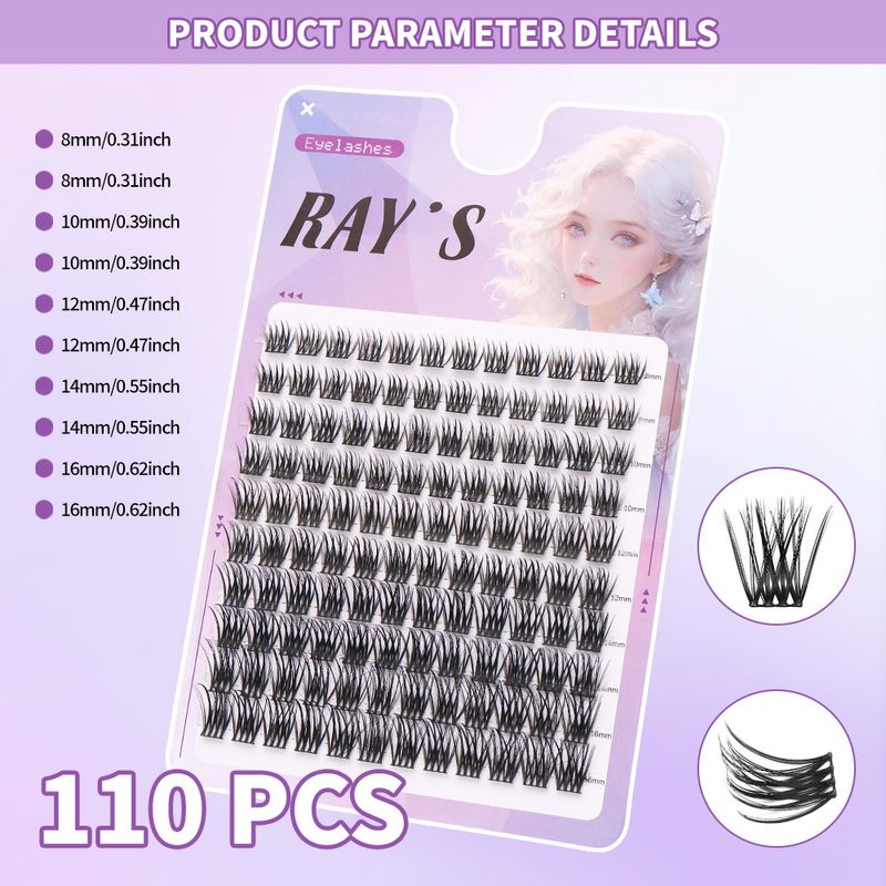 Hot-selling T5 False Eyelashes Flat Dense Style 110 Clusters Large Capacity_voghion.com