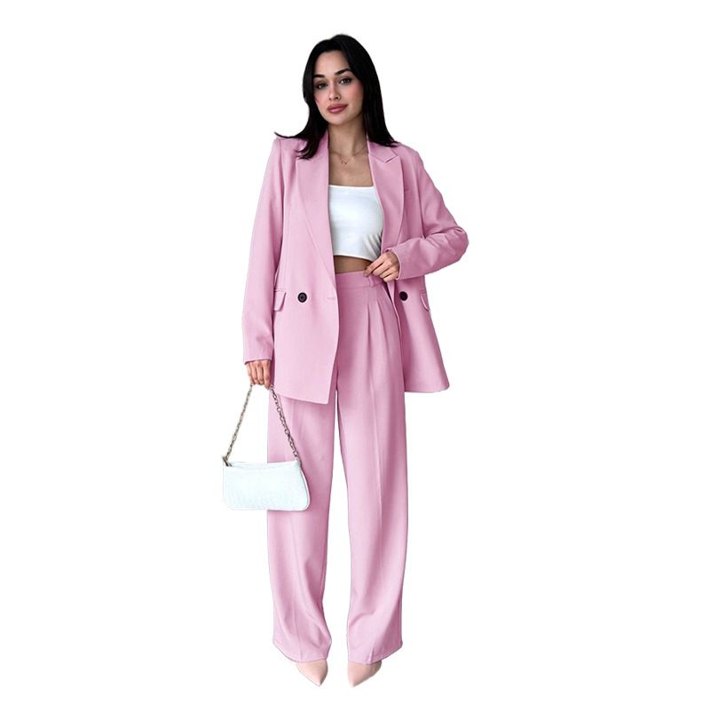 Women's Clothing pure color high end temperament women's suits fashion casual trousers suits_voghion.com