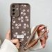 Case For Samsung S24 FE S25 Plus Ultra A16 06 26 36 56 Small Flower Wrist Chain Hang Strap Lanyard Soft TPU Phone Cover_voghion.com