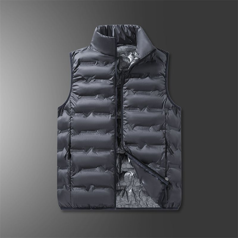 Graphene Self-Heating Vest For Men – Lightweight Quilted Sleeveless Jacket With Stand Collar (Black/Grey/) Windproof Casual & Sports Wear_voghion.com