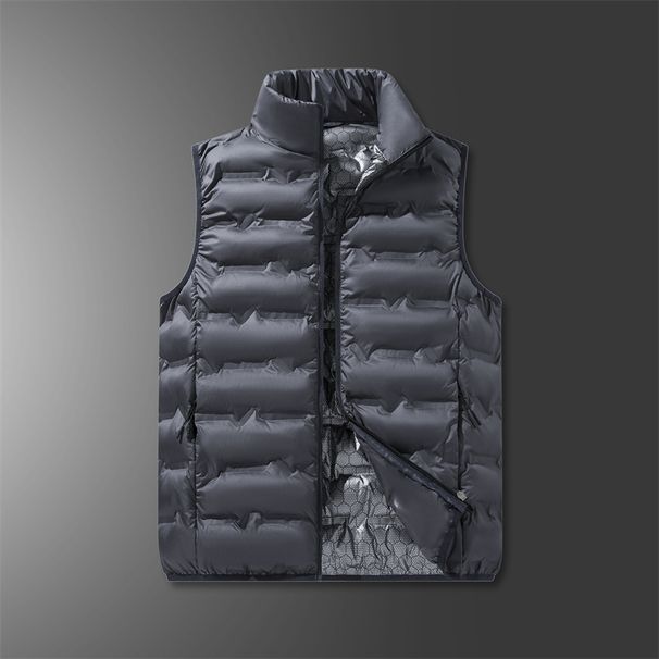 Graphene Self-Heating Vest For Men – Lightweight Quilted Sleeveless Jacket With Stand Collar (Black/Grey/) Windproof Casual & Sports Wear_voghion.com