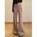 Lulu For Women 2025 Autumn New High Waist Slim Fit Draped Petite Patchwork Slightly Flared Sweatpants_voghion.com