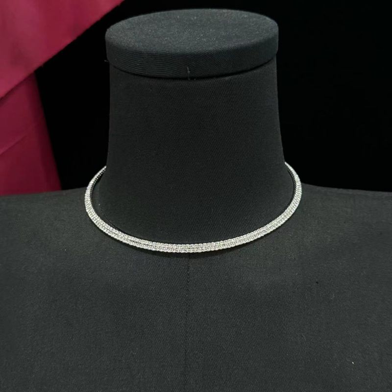 High end super flash full diamond necklace for women niche design fashion luxury clavicle chain jewelry_voghion.com