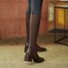Plus Size Knitted Leather Socks New Over-the-Knee Slimming Elastic Mid-Calf Long Boots Women High Heel Square Toe_voghion.com