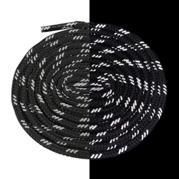 Shoelaces Wholesale Round Polyester Insert Triple Twill Reflective Shoelaces_voghion.com