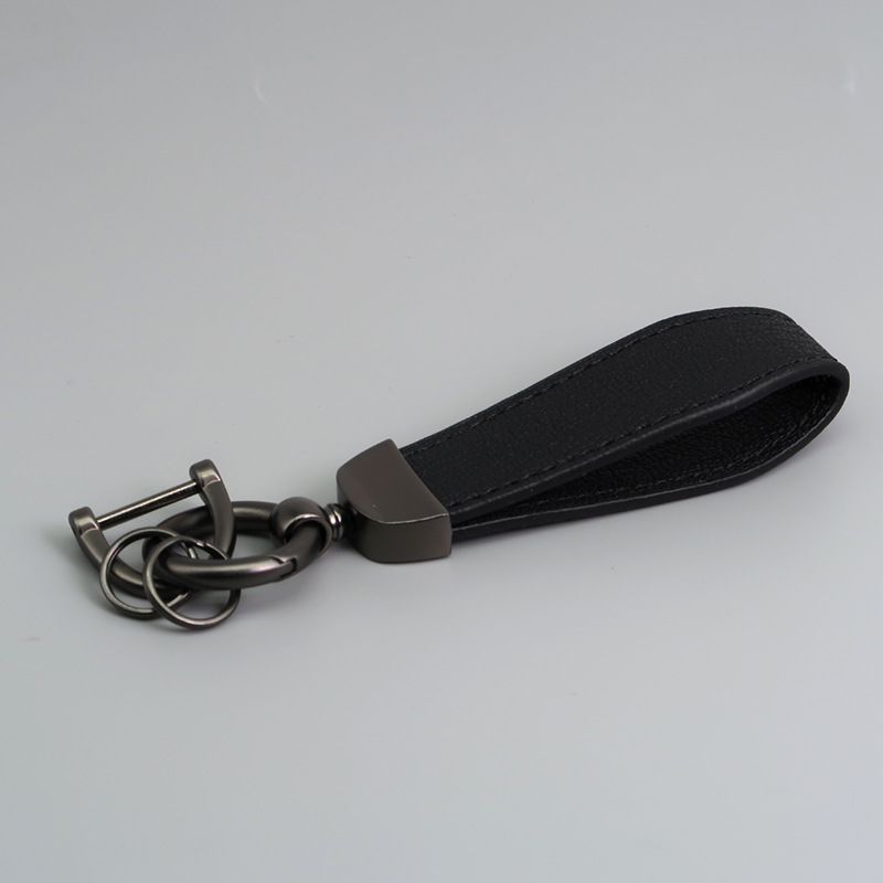 Hot Selling High Quality Fashion Lamb Pattern Car Keychain Simple Anti Lost Trendy Metal Leather Keychain_voghion.com