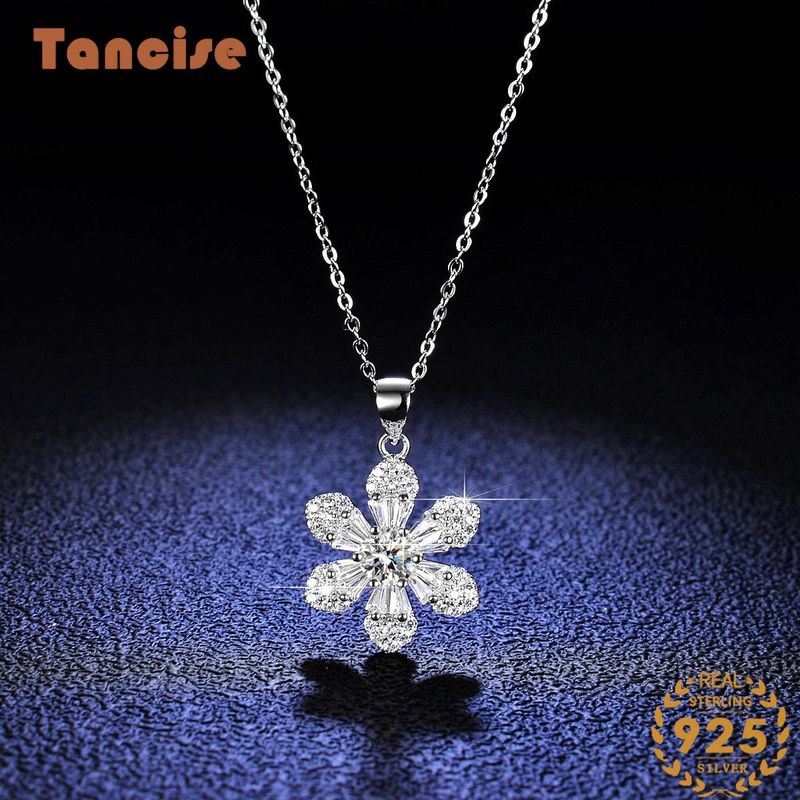 Tancise lyx personlighet silver Moissanite hänge halsband kvinnors klassiska tidvattnet Party Gift_voghion.com