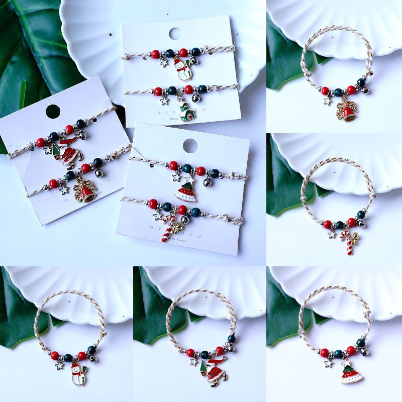 Braccialetti in ceramica con coppia di Babbo Natale, molto venduti in Europa e America, per Natale, per donne_voghion.com