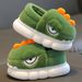 Pantofole di peluche per bambini, comode scarpe invernali da interno/esterno, antiscivolo, foderate in pile a forma di dinosauro, per bambini e bambine, calde calzature per bambini piccoli_voghion.com