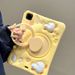 Süße cremegelbe Ente, kompatible iPad-Hülle, Air4/5, 3D, 2022, Silikon, Mini6, mit Zugringständer_voghion.com