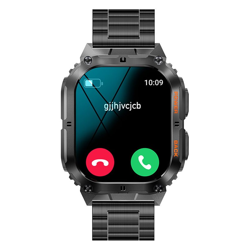 K61pro Three-Proof Call Smart Watch Music Weather 1.96-Inch Heart Rate Blood Pressure Blood Oxygen Smart Watch_voghion.com