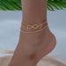 Square Chain Figure-8 Light Luxury Niche Design Minimalist Style High-End Anklet_voghion.com
