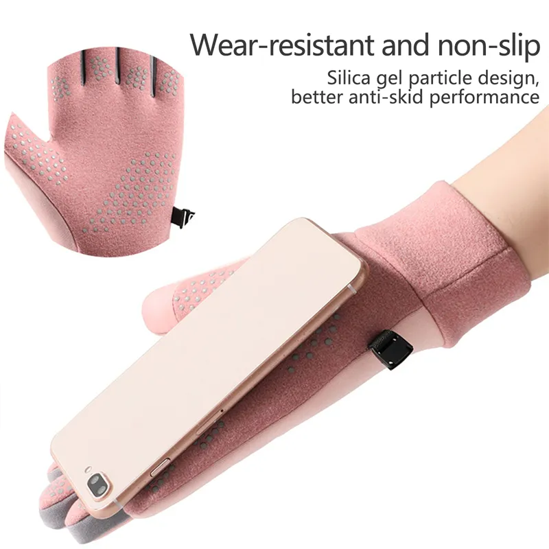 Winter Gloves Men Women Cycling Bike Non-slip Thermal Fleece Cold-Resistant Wind Waterproof Warm Outdoor Running Skiing_voghion.com