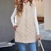 Women's Clothing Thin Warm Women's Lightweight Warm Quilted Vest Coat With Hood - Long Sleeveless Jacket For Casual Outfits (Black, Beige)_voghion.com