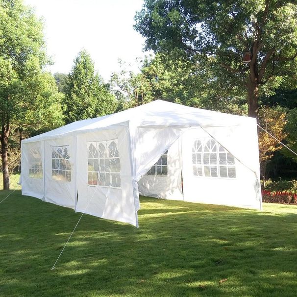 10x30' Outdoor Garden Gazebo Wedding Party Tent Canopy Marquee With 8 Removable Sidewalls_voghion.com