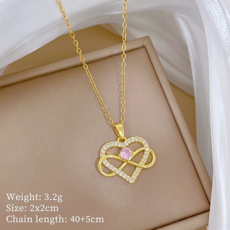 【 】 Wrapped Love, Fashionable, Light Luxury, Gorgeous, Full Diamond Necklace, Women's Versatile Clavicle Chain, Titanium_voghion.com