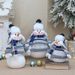 Christmas Snowman Plush Doll – Festive Tabletop Decor For Home, Gift & Store Display (Cartoon Style, Soft Fabric, Blue Checkered Hat, 3 Sizes)_voghion.com