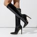 Boots Women's thigh-high boots Slimming new stone grain pointed elastic heel boots_voghion.com