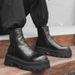Wind Side Chain High Top Martin Boots Retro Tooling Boots Short Boots_voghion.com