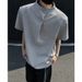 Irregular Buon Design Shor Sleeved For Men, Summer American Syle Rendy Brand, Cool And Loose Sand Up Collar_voghion.com
