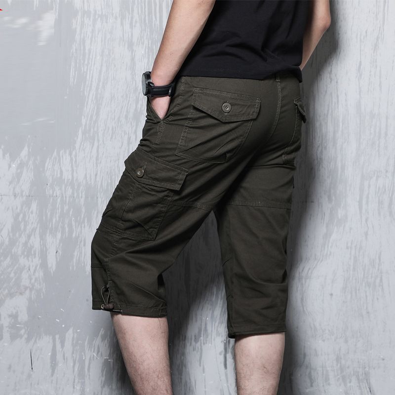 Sommer-Arbeitskleidung mit mehreren Taschen, 7-Zoll-Freizeitshorts in Übergröße für Herren, Baumwolle_voghion.com