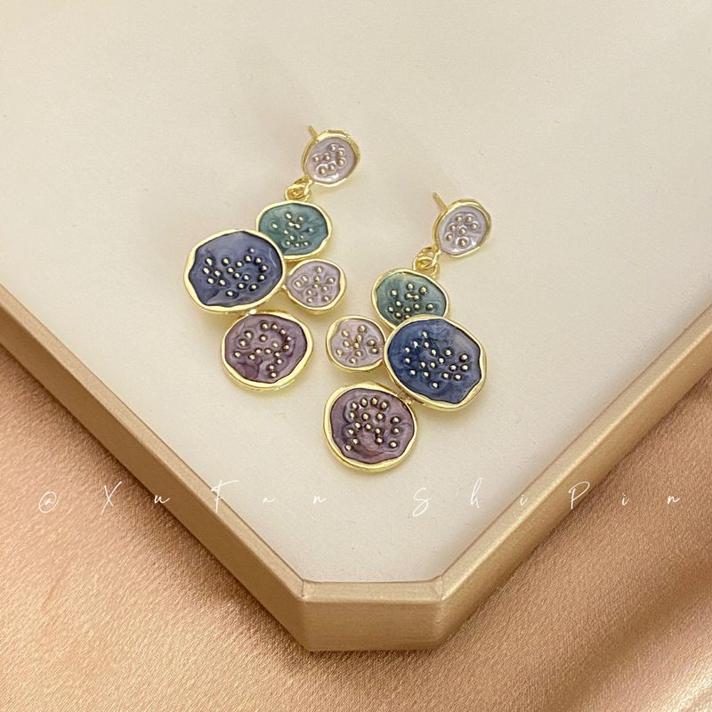 1 Pair Elegant Exaggerated Geometric Irregular Plating Alloy Drop Earrings_voghion.com