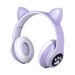 Hold Cross-Border Head-Mounted Bluetooth STN-28 Cat Ear Heavy Bass Flashing Luminous Wireless Sports Card Insert Headset_voghion.com