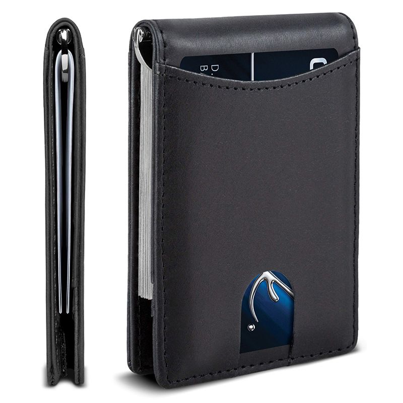 Men's Wallet Card Cases Solid Color Multifunctional ID Card Holder Anti Degaussing Super Migration Folder Business Ultra Thin Genuine Leather Wallet_voghion.com