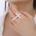 Vintage Big Cross Open Ring Two Finger Cross Ring For Men Trendy Gothic Silver Color Finger Christian Rings_voghion.com