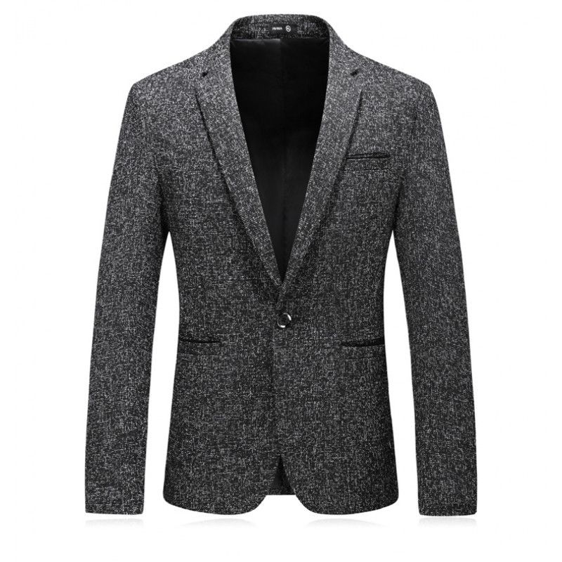 ​​Men's Slim Fit Blazer – Korean-Inspired Business Casual Jacket In Light Gray, Black & Navy Blue​​_voghion.com