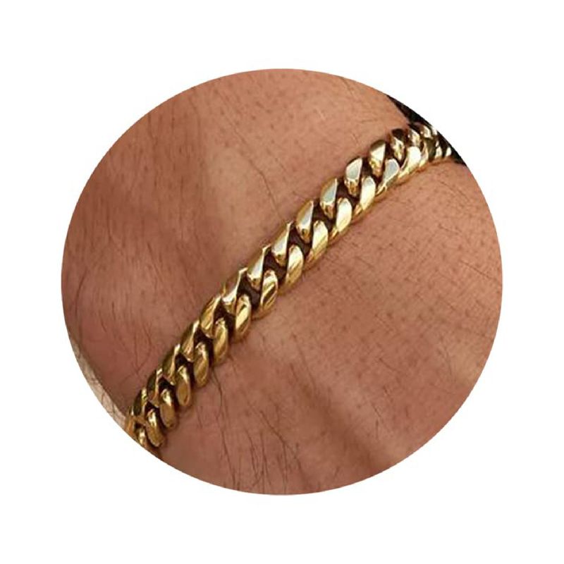 2025 New Trend Stainless Steel Cuban Chain Unisex Simple Versatile Bracelet_voghion.com