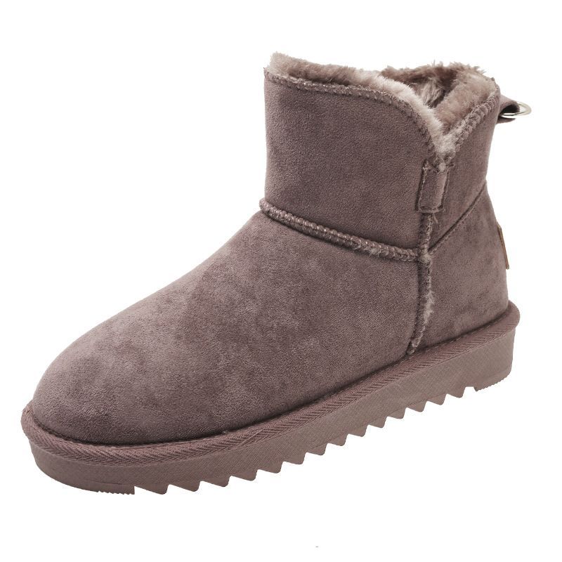 P Schneestiefel Damen S Kurze Röhre Neue Pelz Ein Rutschfeste Braune Winter Warm Plus Veet Verdickte Baumwollschuhe_voghion.com