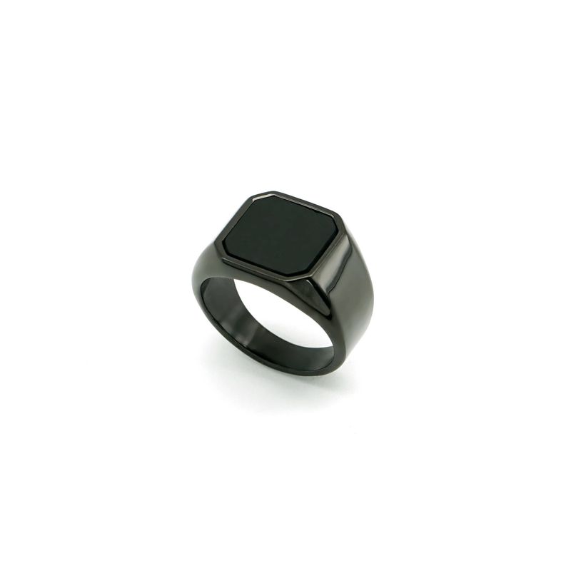 Einzelne Ringe Persönlichkeit Retro Atmosphäre Trendy Herren Edelstahl Ring Titan Stahl Mode Intarsien Stein Herren Ring_voghion.com