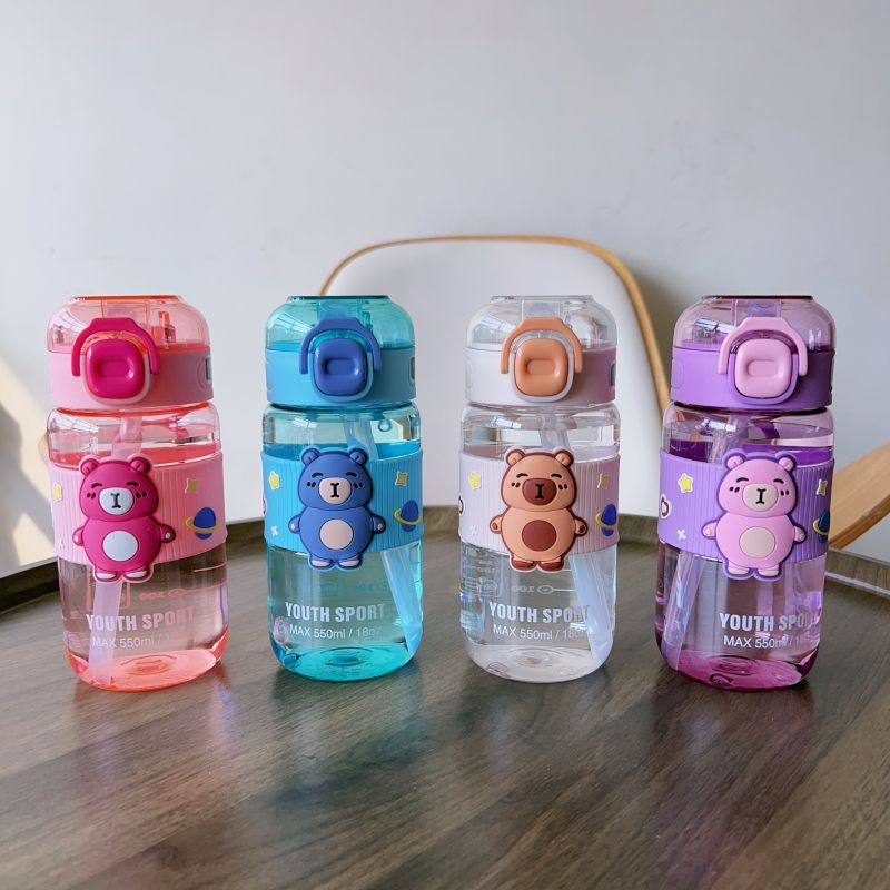 Summer High-Value Straw Water For Men And Women Students Outdoor Sports Children Cute Simple Portable Plastic Cup_voghion.com