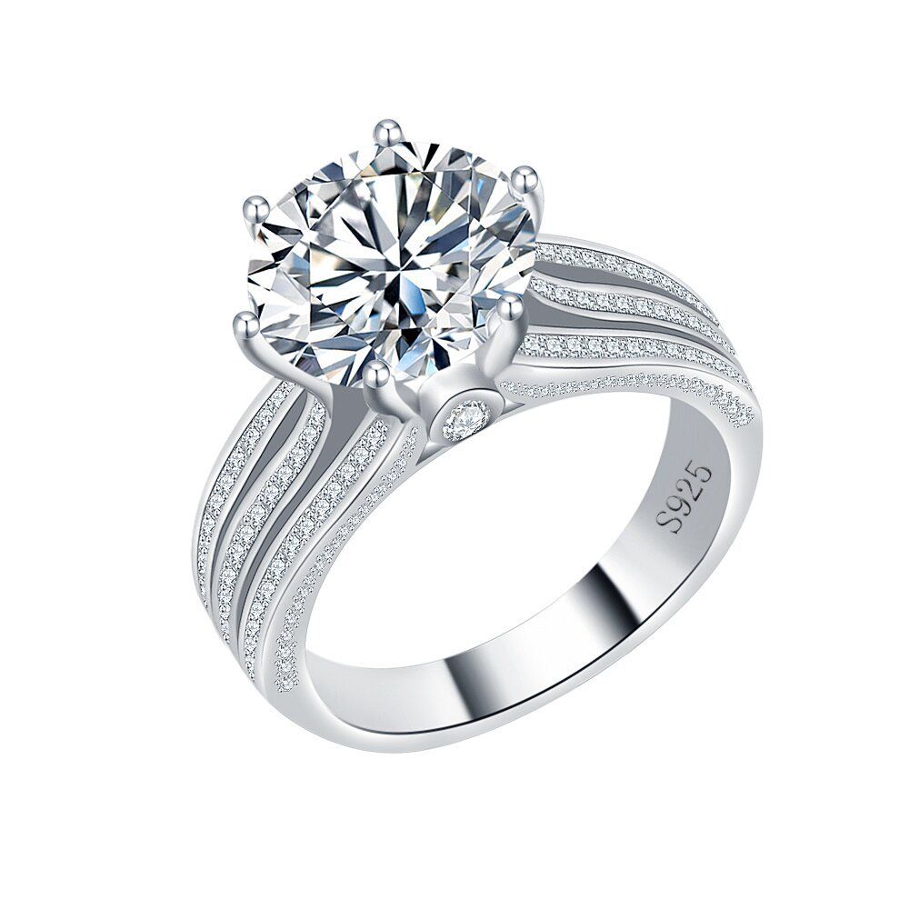 Anello da donna con moissanite da 10 carati, versione di alta precisione, anello con moissanite in argento con occhio a mezzaluna_voghion.com