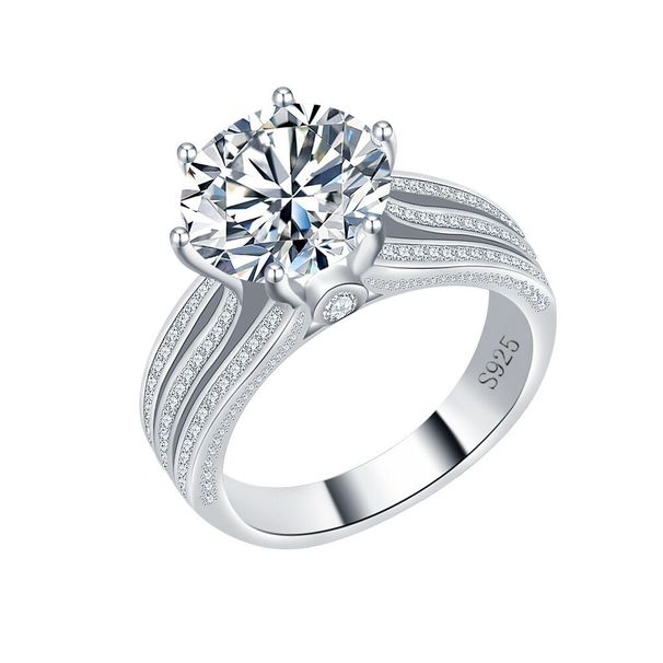 Anello da donna con moissanite da 10 carati, versione di alta precisione, anello con moissanite in argento con occhio a mezzaluna_voghion.com