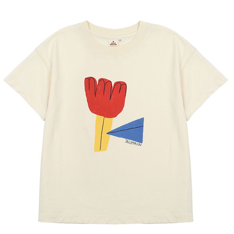 Spot Summer New JM Korean Version Trendy Children's Short Sleeved Men's And Women's Casual Children's Clothing Cotton Flower Print T Shirt_voghion.com