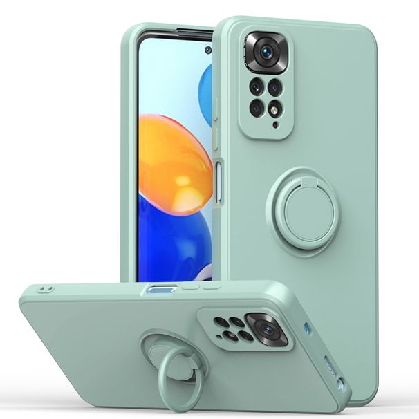 Flüssigkeit Silikon Fall Für Xiaomi Redmi Hinweis 9S 10S 11S 11 Pro Plus Zurück Abdeckung Ring Halter fall Für Redmi Hinweis 9 10 Pro 9T_voghion.com