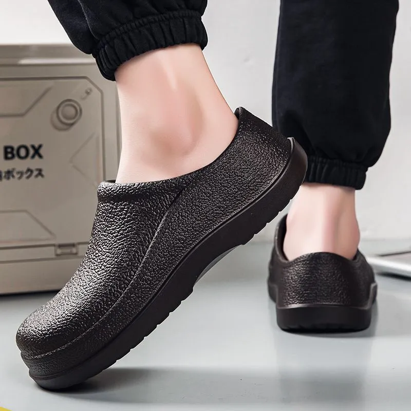 Chaussures de restaurant de service alimentaire pour hommes, chef antidérapant résistant à l'huile pour chaussures de travail de cuisine_voghion.com
