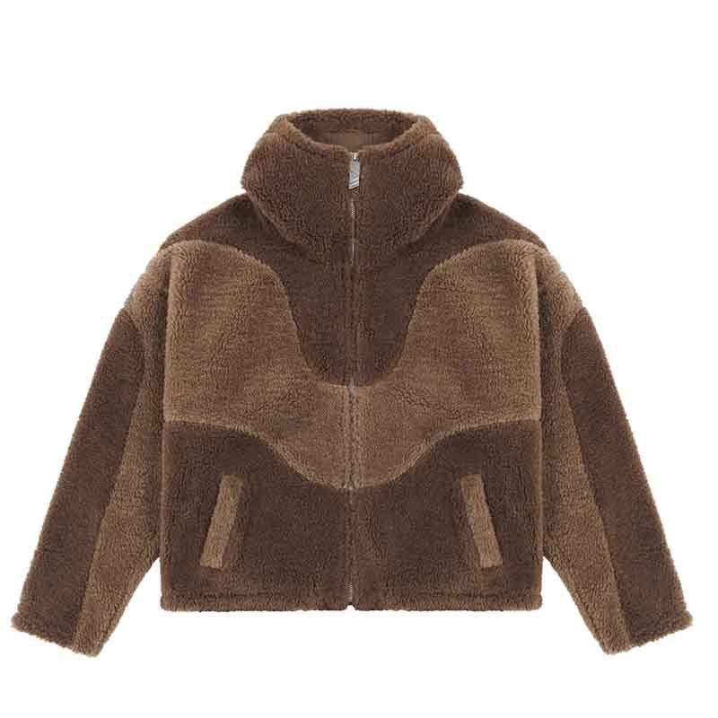 Herrenbekleidung für Männer und Frauen im Herbst und Winter neue Mode warme Lammfell-Persönlichkeit lässige Strickjacke mit Reißverschluss_voghion.com