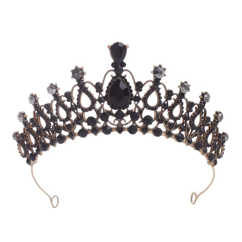 Crystal Crown Rhinestone Udsøgt galvaniseret metal Crown Bryllupsbrud Fødselsdagsfest Danse hårtilbehør_voghion.com