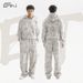 Męska odzież Wytrzymała bluza i spodnie dresowe z efektem sprania, jesień i zima, wysokiej jakości luźny polarowy garnitur_voghion.com