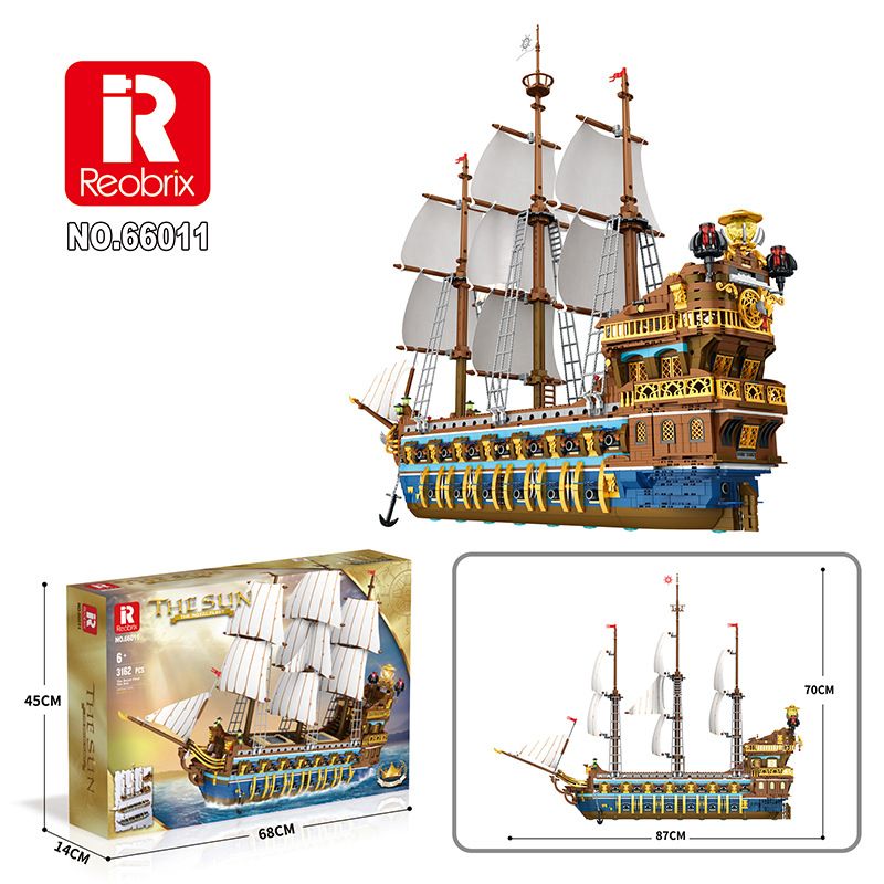 Royal Sunshine Ship Building Blocks Set – 800+ ABS Bricks, DIY Model Boat For Teens & Adults, Creative & Challenging STEM Toy​_voghion.com