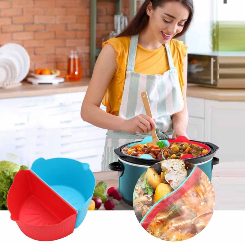 Table Slow Round Silicone Slow Cooker For Set Slow Slow Partition Cooker Modern Silicone Silicone 4 Cooker Divider Tank Cooker_voghion.com
