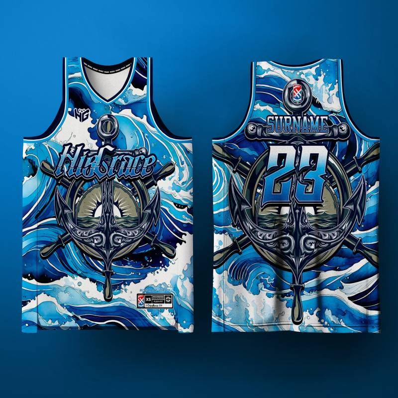 fux Nr. 23 Jersey Concept Blue Ship Basketball Sportweste Unisex Fans Edition Übergröße_voghion.com