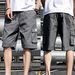 Weizhifu Herren-Cargo-Shorts in einfarbiger, knielanger Hose mit weitem Bein und mehreren Taschen, Streetwear für das Training_voghion.com