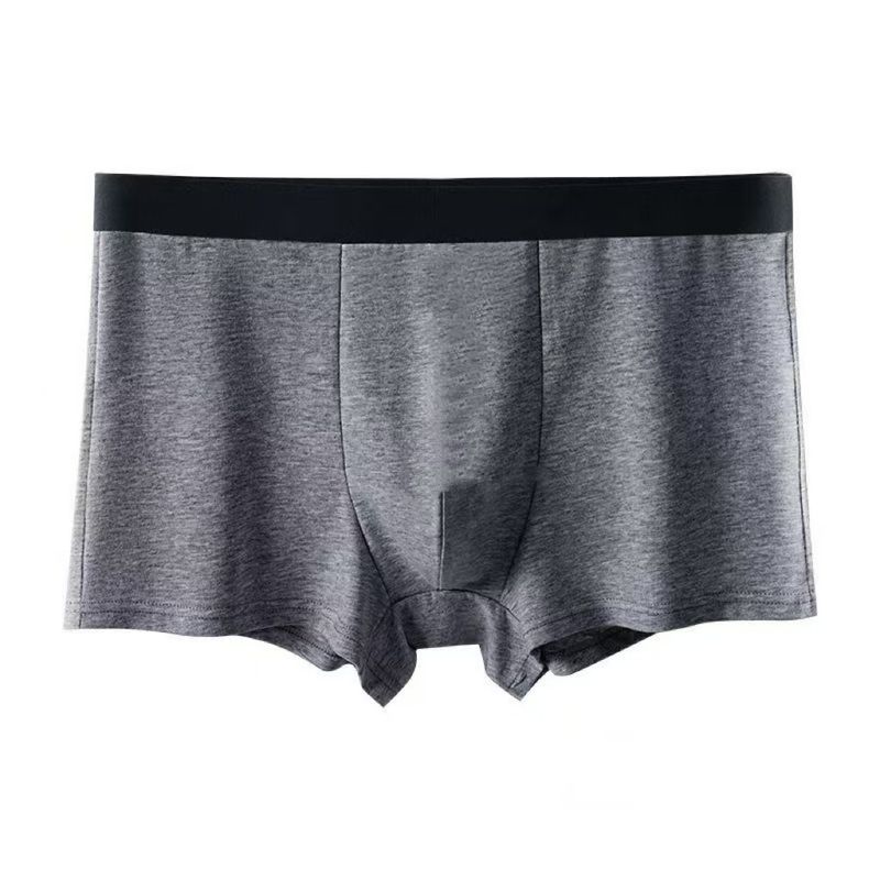 Men's Underwear Solid Color Boxer Briefs Breathable Sexy Shorts Teenagers Mid Waist Antibacterial Large Size Underwear_voghion.com