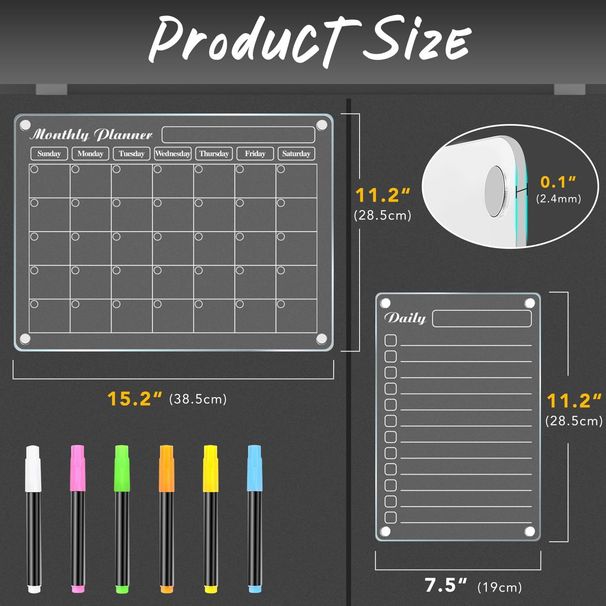 Lavagna magnetica in acrilico per frigorifero, fai da te, trasparente, cancellabile, con messaggio, per l'organizzazione della casa_voghion.com